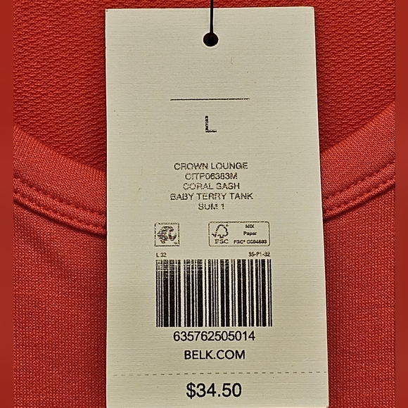 crown & ivy Vibrant Orange Tank Top, NWT, Size Large - Picture 5 of 7